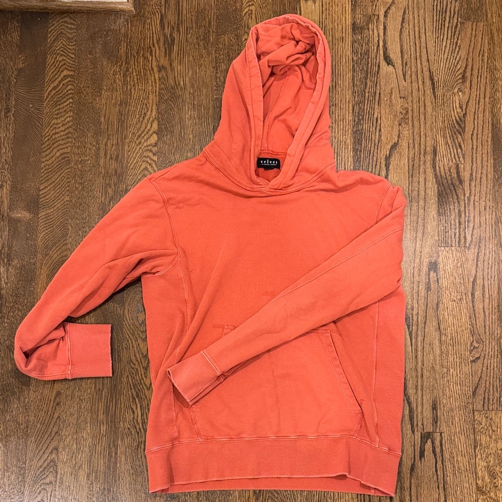 Velvet by Graham & Spencer Men's Orange Hoodie Sweater